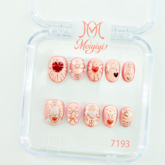 7193-MYY's designer original high-end design customized luxury hand-painted wearable nail art