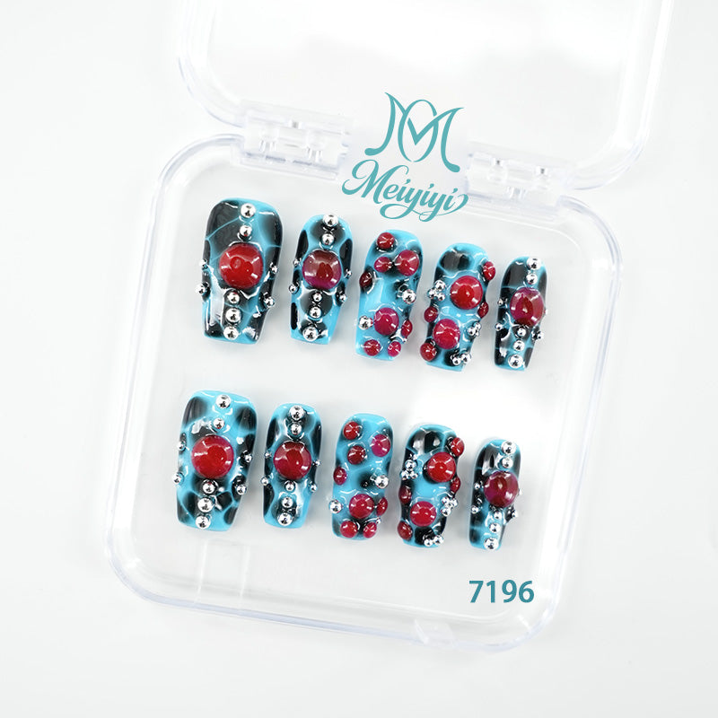 7196-MYY's designer original high-end design customized luxury hand-painted wearable nail art