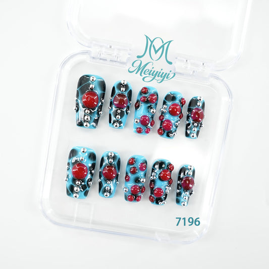 7196-MYY's designer original high-end design customized luxury hand-painted wearable nail art