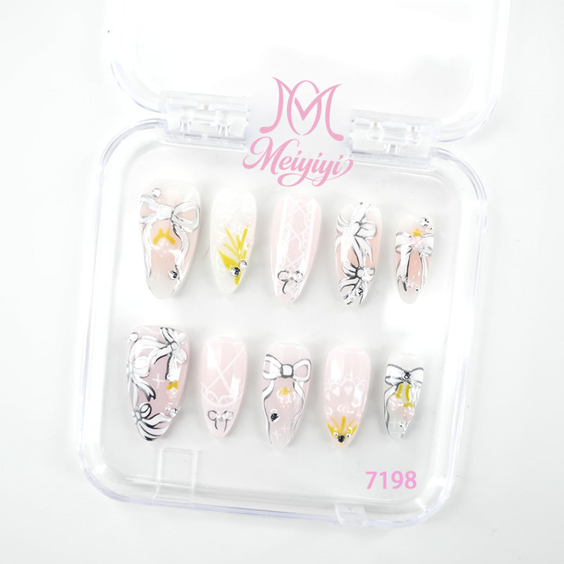 7198-MYY's designer original high-end design customized luxury hand-painted wearable nail art