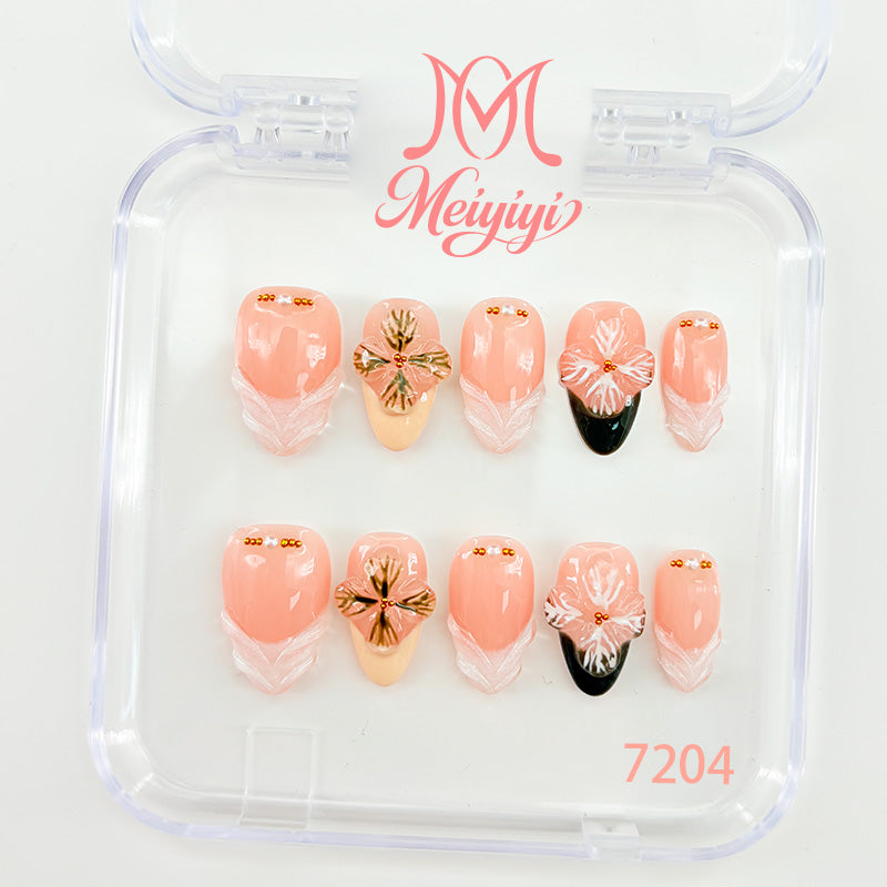 7204-MYY's designer original high-end design customized luxury hand-painted wearable nail art