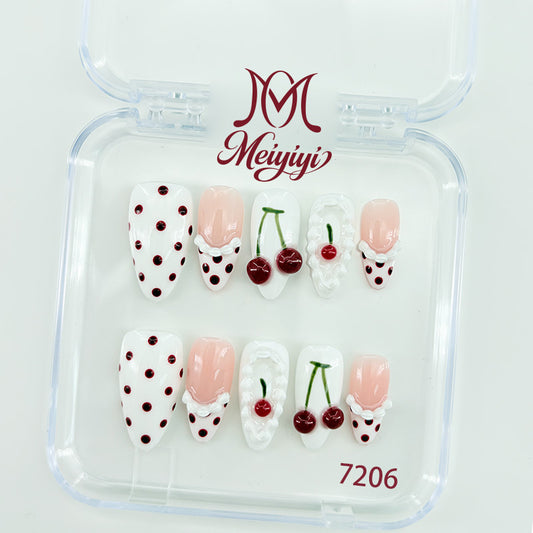 7206-MYY's designer original high-end design customized luxury hand-painted wearable nail art