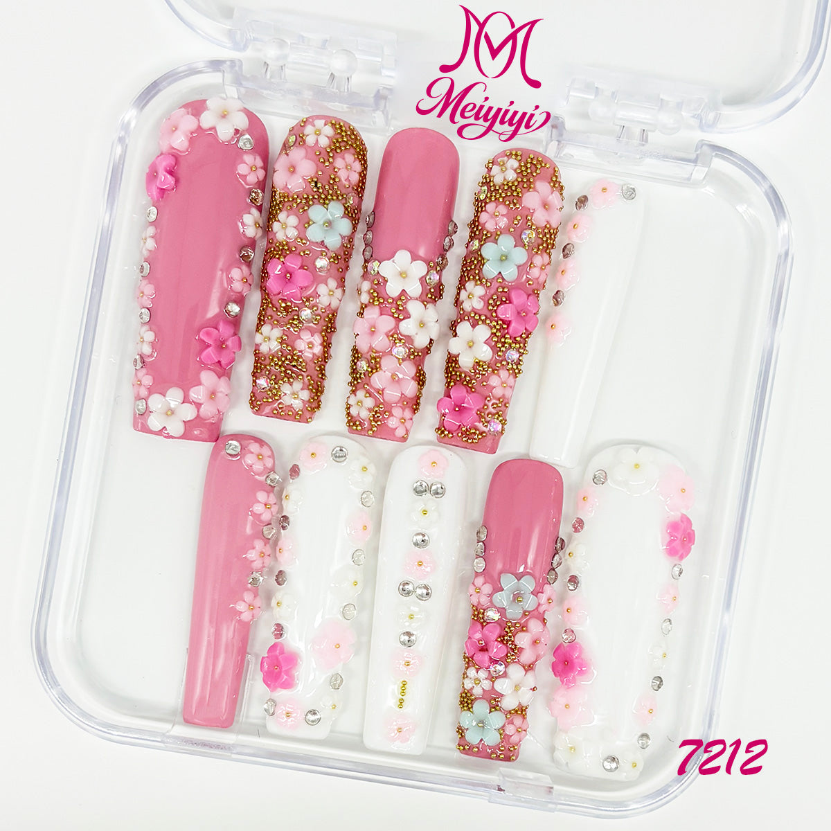7212-MYY's designer original high-end design customized luxury hand-painted wearable nail art