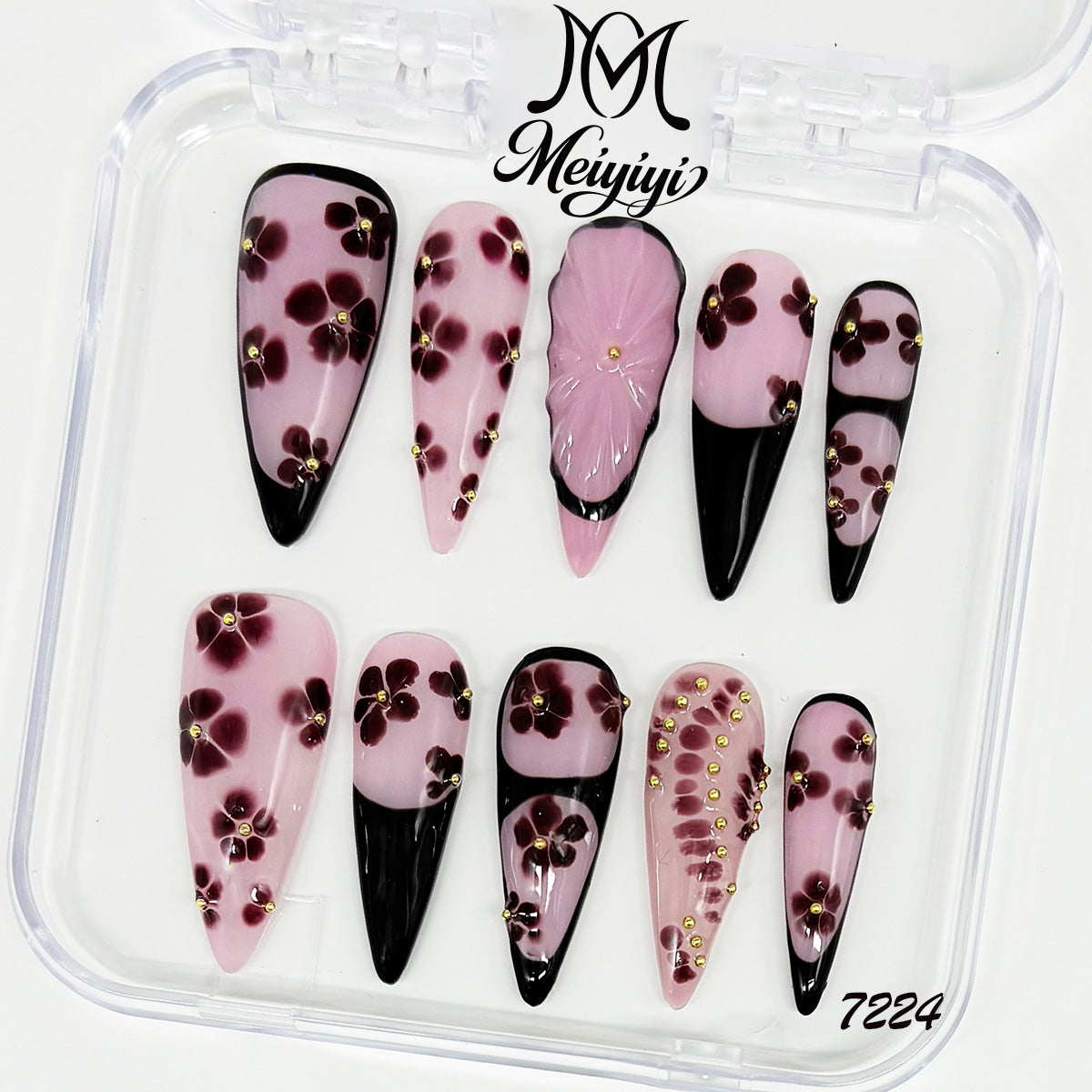 7224-MYY's designer original high-end design customized luxury hand-painted wearable nail art