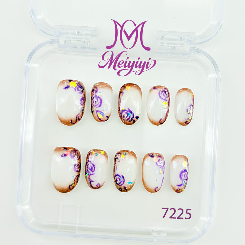 7225-MYY's designer original high-end design customized luxury hand-painted wearable nail art