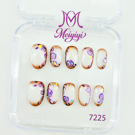 7225-MYY's designer original high-end design customized luxury hand-painted wearable nail art