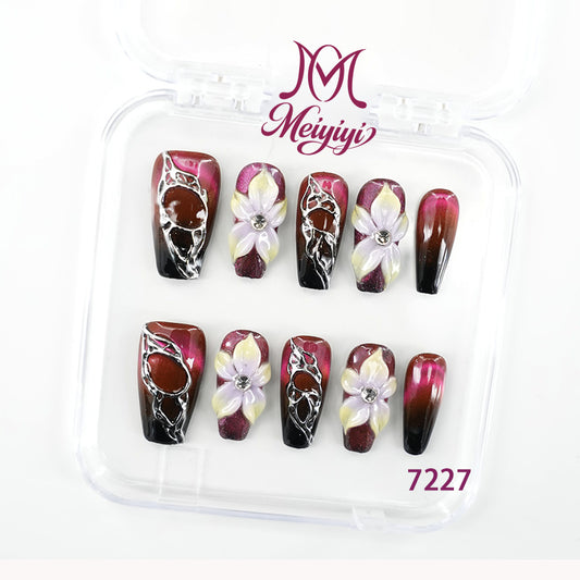 7227-MYY's designer original high-end design customized luxury hand-painted wearable nail art