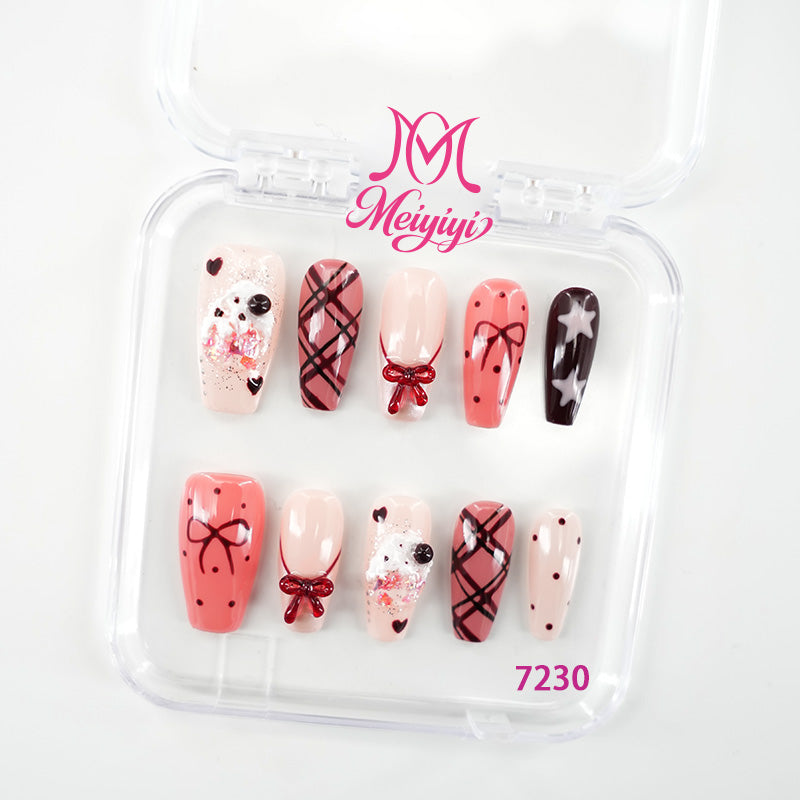 7230-MYY's designer original high-end design customized luxury hand-painted wearable nail art