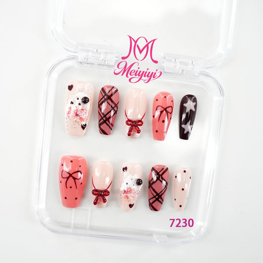7230-MYY's designer original high-end design customized luxury hand-painted wearable nail art