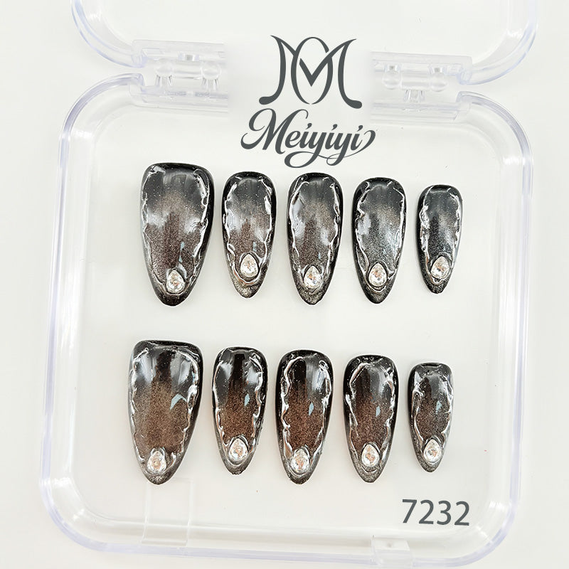 7232-MYY's designer original high-end design customized luxury hand-painted wearable nail art