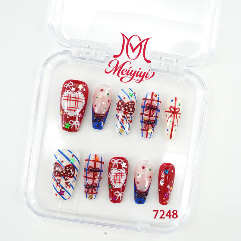 7248-MYY's designer original high-end design customized luxury hand-painted wearable nail art