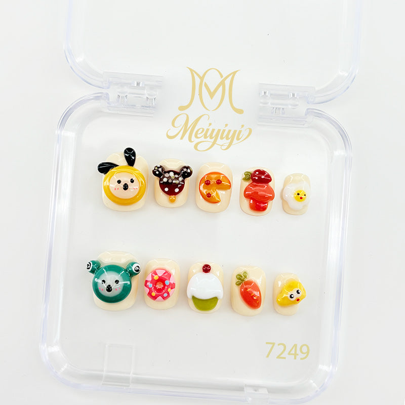 7249-MYY's designer original high-end design customized luxury hand-painted wearable nail art