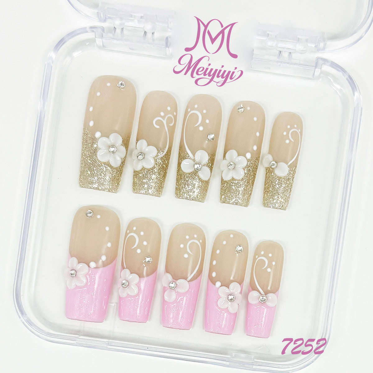 7252-MYY's designer original high-end design customized luxury hand-painted wearable nail art