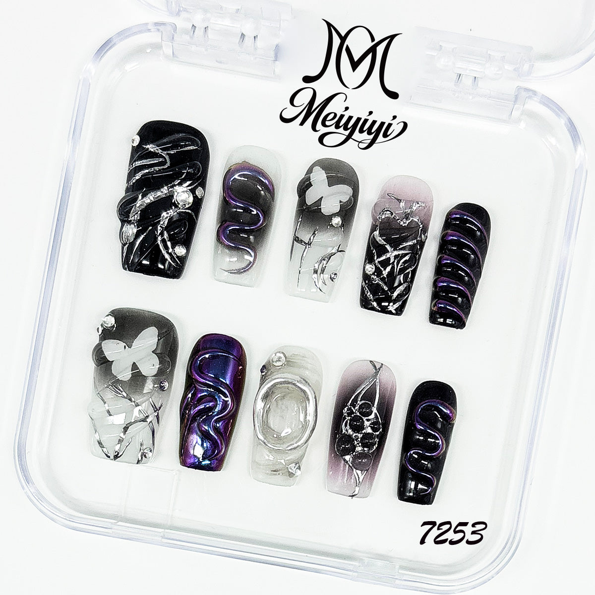 7253-MYY's designer original high-end design customized luxury hand-painted wearable nail art
