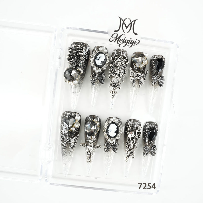 7254-MYY's designer original high-end design customized luxury hand-painted wearable nail art