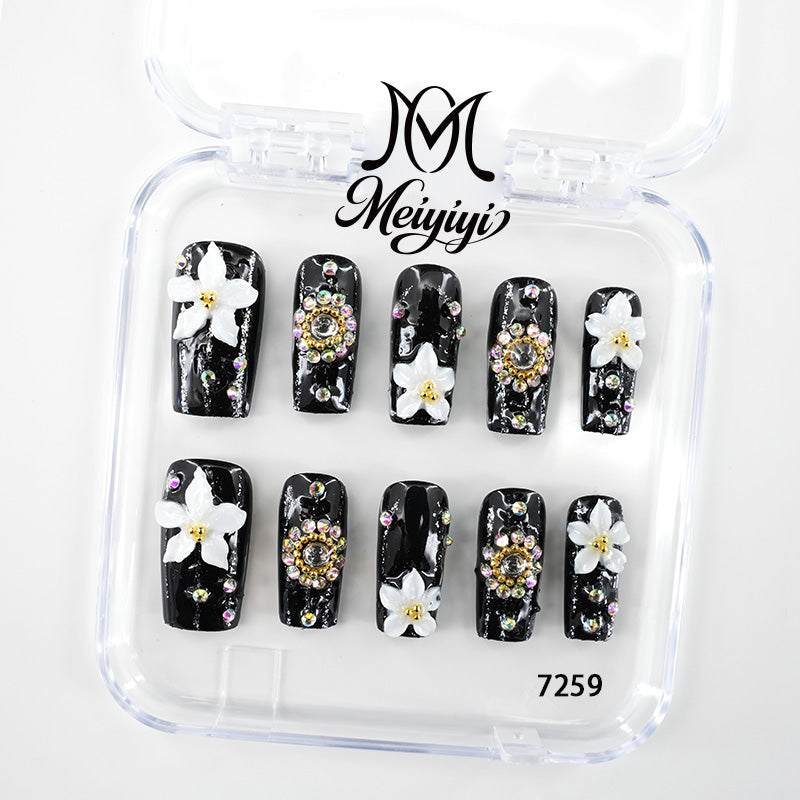 7259-MYY's designer original high-end design customized luxury hand-painted wearable nail art