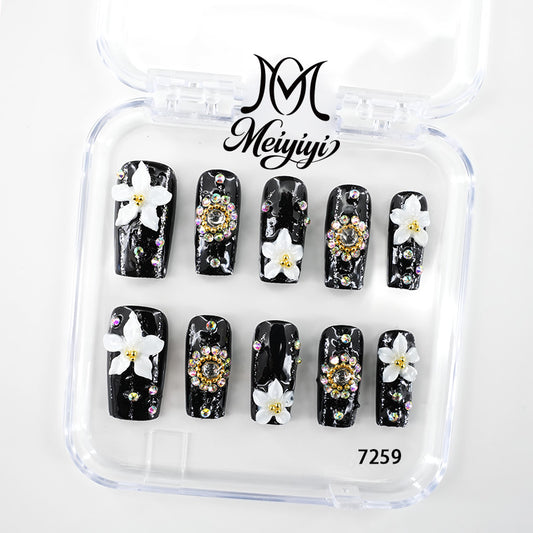 7259-MYY's designer original high-end design customized luxury hand-painted wearable nail art