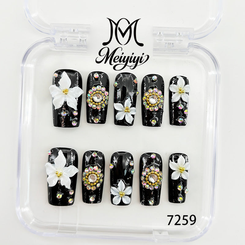 7259-MYY's designer original high-end design customized luxury hand-painted wearable nail art