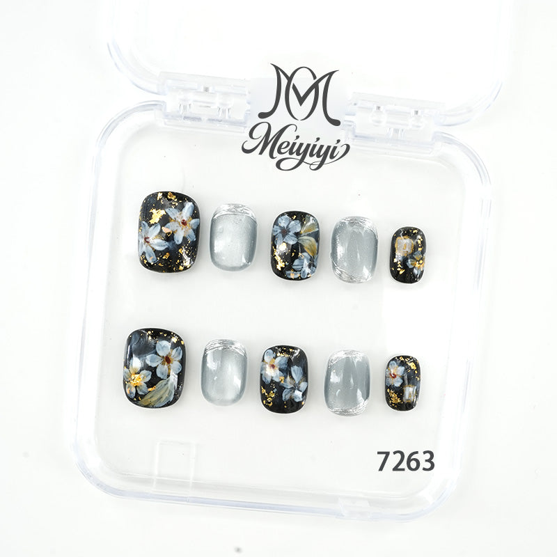7263-MYY's designer original high-end design customized luxury hand-painted wearable nail art