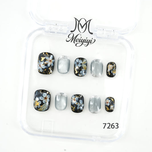 7263-MYY's designer original high-end design customized luxury hand-painted wearable nail art