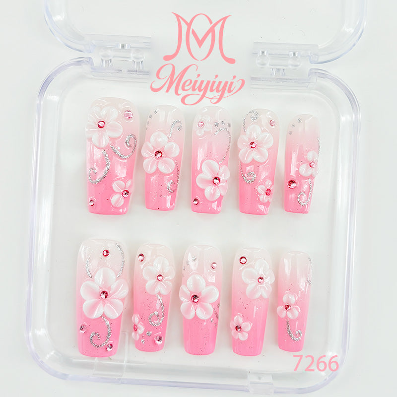 7266-MYY's designer original high-end design customized luxury hand-painted wearable nail art