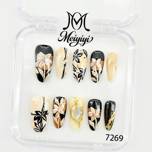 7269-MYY's designer original high-end design customized luxury hand-painted wearable nail art