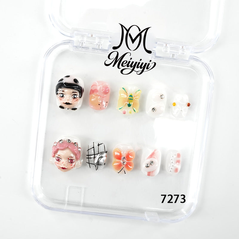 7273-MYY's designer original high-end design customized luxury hand-painted wearable nail art