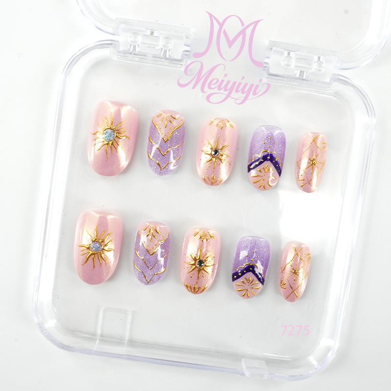 7275-MYY's designer original high-end design customized luxury hand-painted wearable nail art