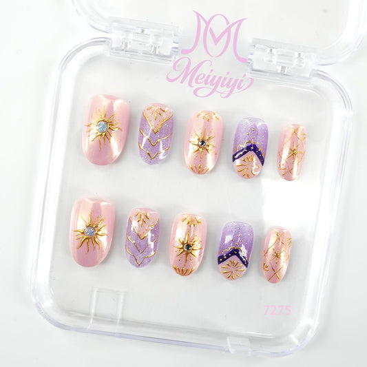 7275-MYY's designer original high-end design customized luxury hand-painted wearable nail art