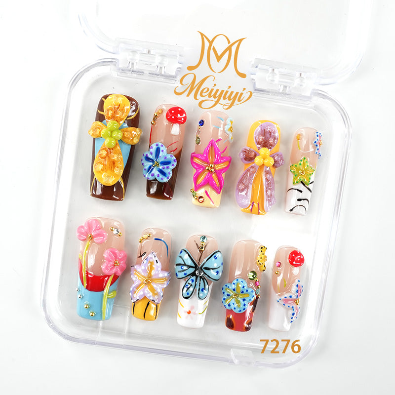 7276-MYY's designer original high-end design customized luxury hand-painted wearable nail art