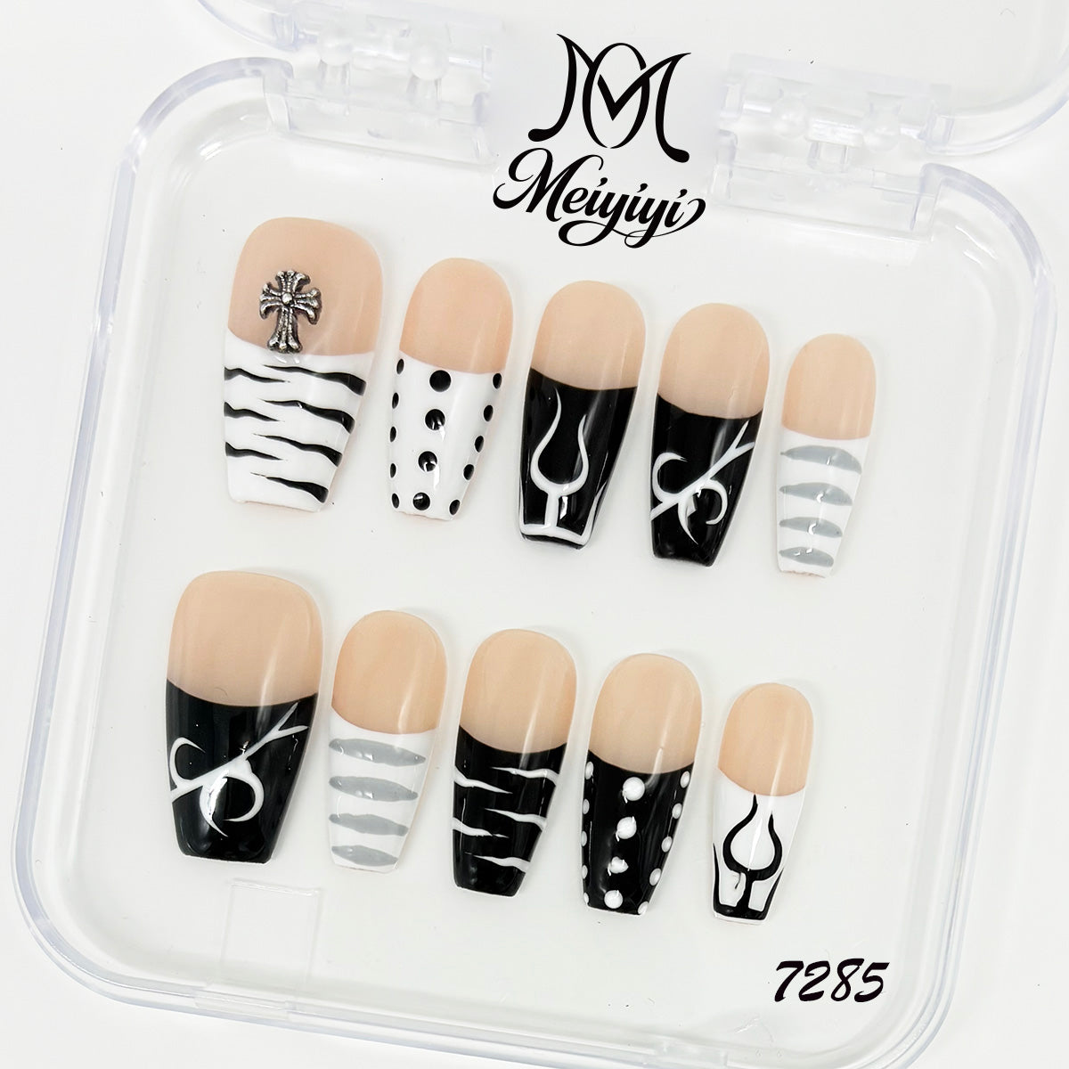 7285-MYY's designer original high-end design customized luxury hand-painted wearable nail art