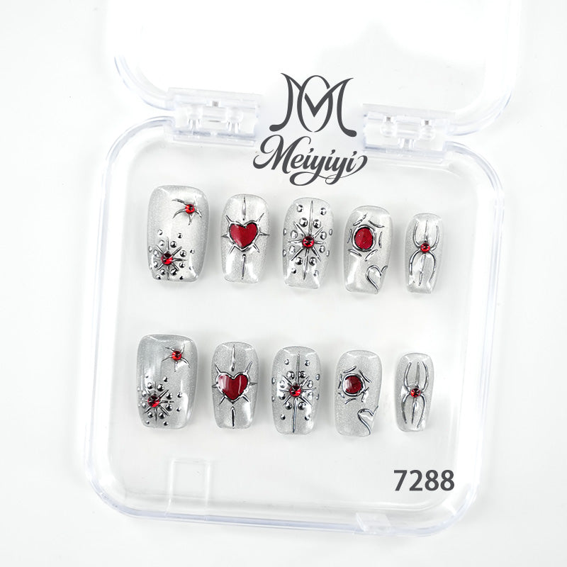 7288-MYY's designer original high-end design customized luxury hand-painted wearable nail art