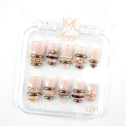 7291-MYY's designer original high-end design customized luxury hand-painted wearable nail art
