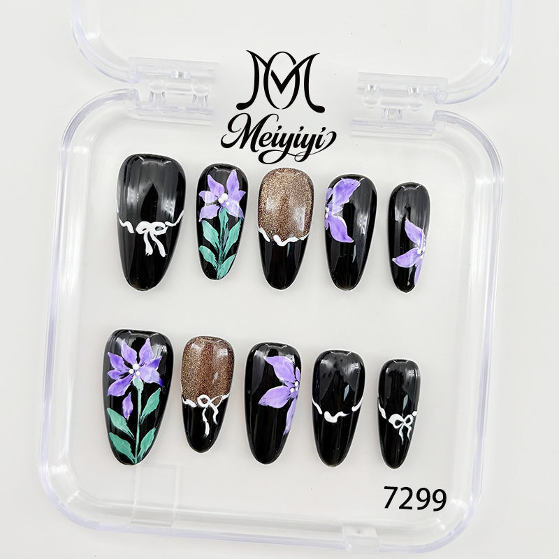 7299-MYY's designer original high-end design customized luxury hand-painted wearable nail art