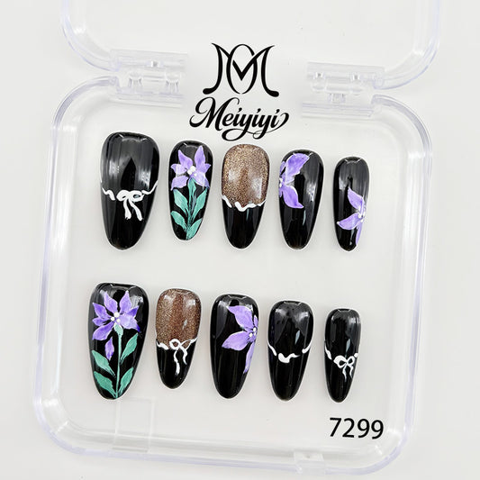 7299-MYY's designer original high-end design customized luxury hand-painted wearable nail art