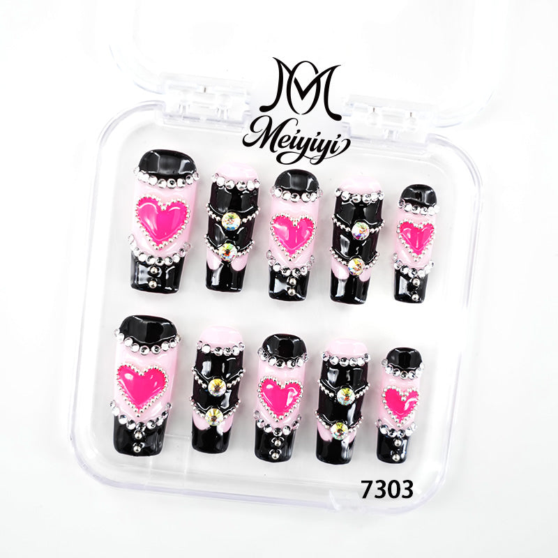 7303-MYY's designer original high-end design customized luxury hand-painted wearable nail art