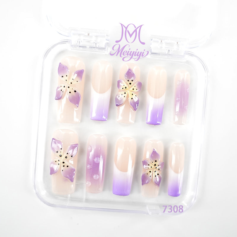 7308-MYY's designer original high-end design customized luxury hand-painted wearable nail art