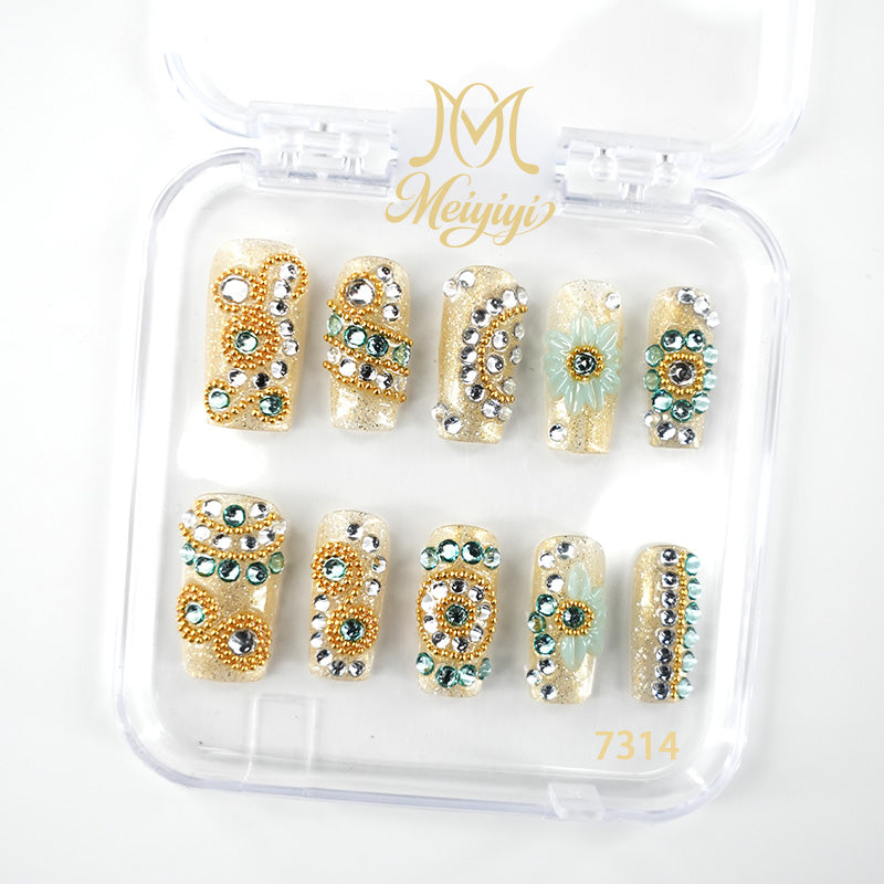 7314-MYY's designer original high-end design customized luxury hand-painted wearable nail art