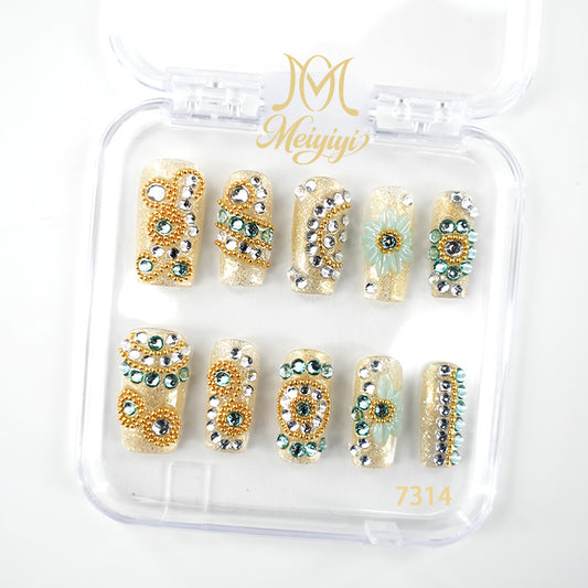 7314-MYY's designer original high-end design customized luxury hand-painted wearable nail art