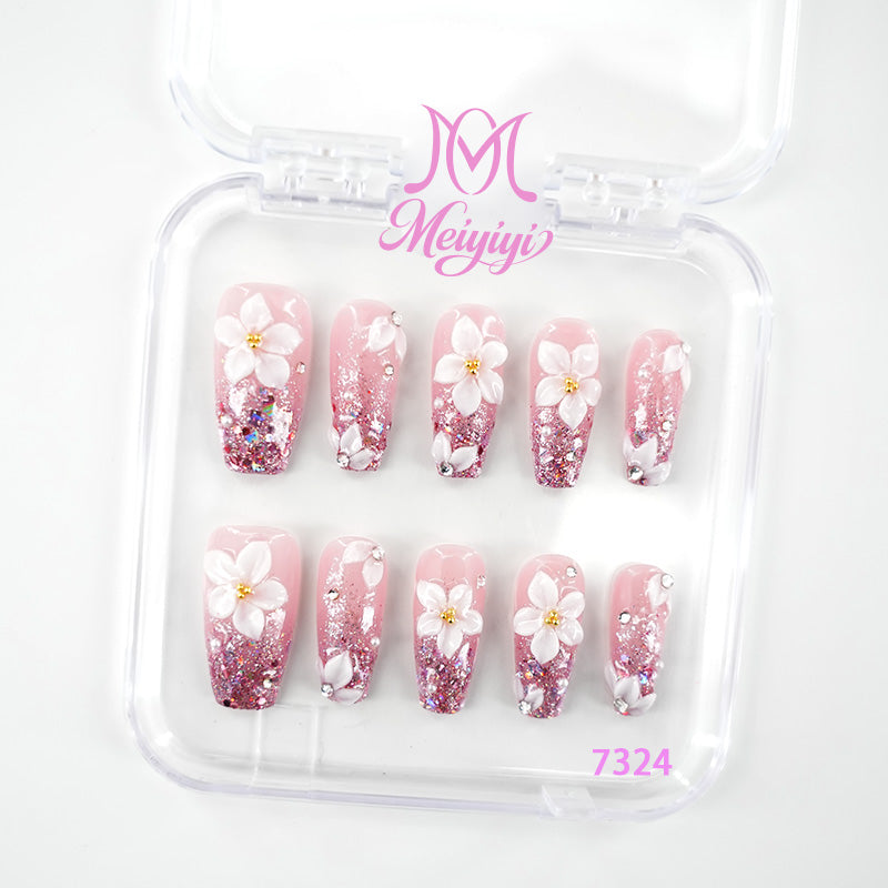 7324-MYY's designer original high-end design customized luxury hand-painted wearable nail art