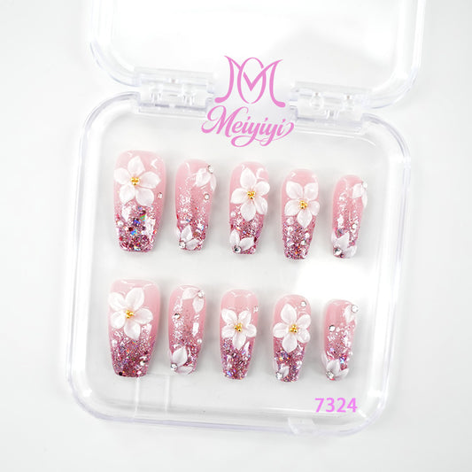 7324-MYY's designer original high-end design customized luxury hand-painted wearable nail art