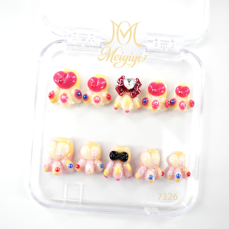 7326-MYY's designer original high-end design customized luxury hand-painted wearable nail art