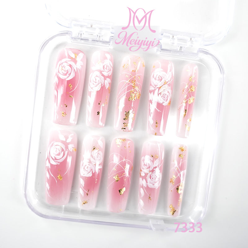 7333-MYY's designer original high-end design customized luxury hand-painted wearable nail art