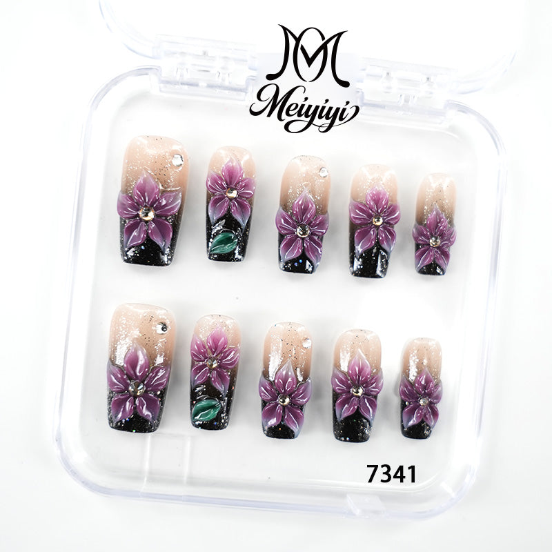7341-MYY's designer original high-end design customized luxury hand-painted wearable nail art