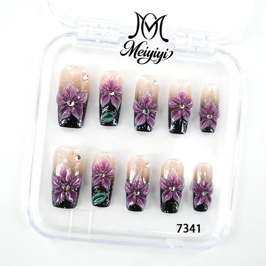7341-MYY's designer original high-end design customized luxury hand-painted wearable nail art