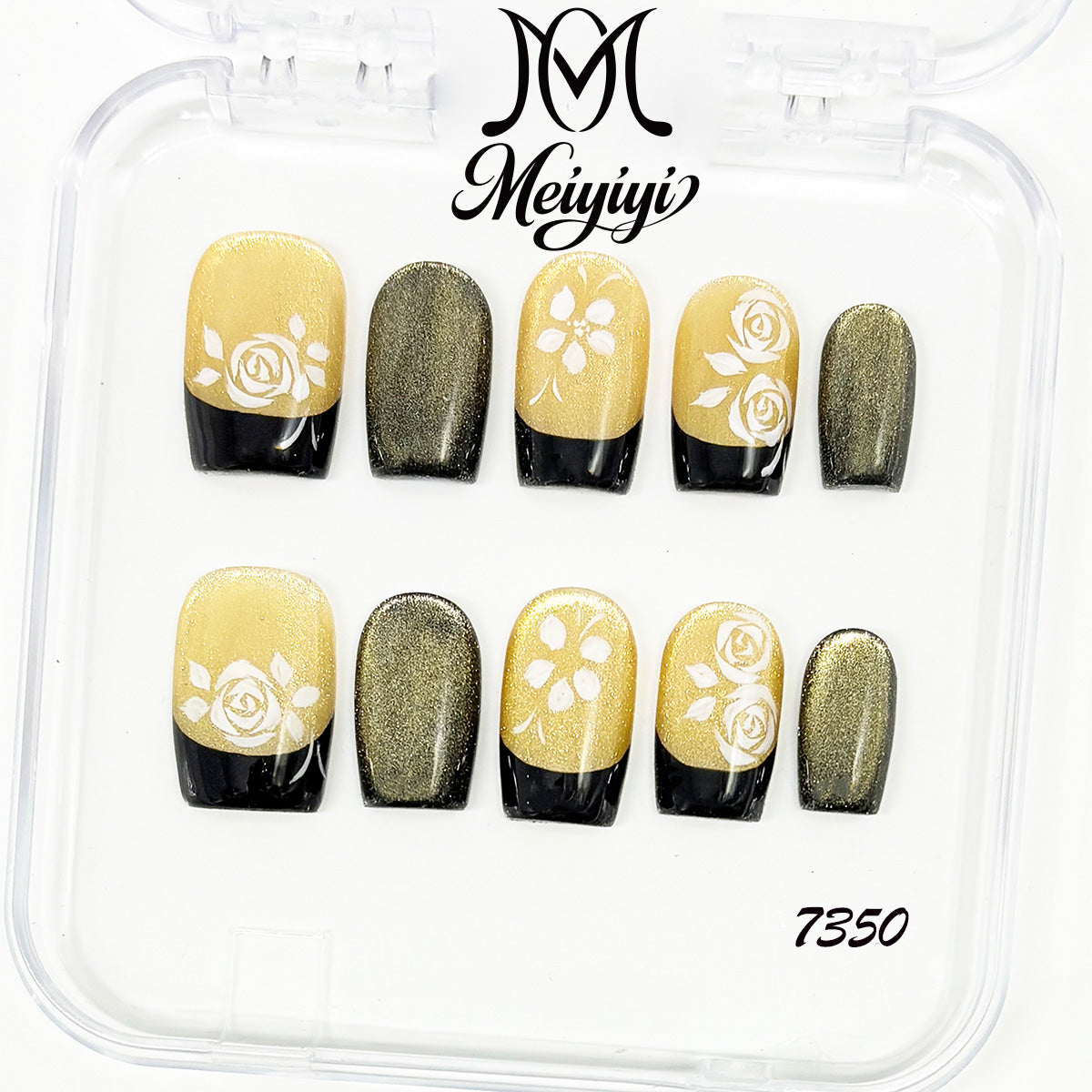 7350-MYY's designer original high-end design customized luxury hand-painted wearable nail art
