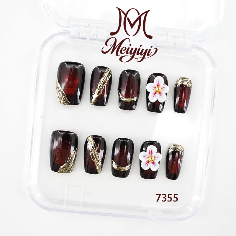 7355-MYY's designer original high-end design customized luxury hand-painted wearable nail art