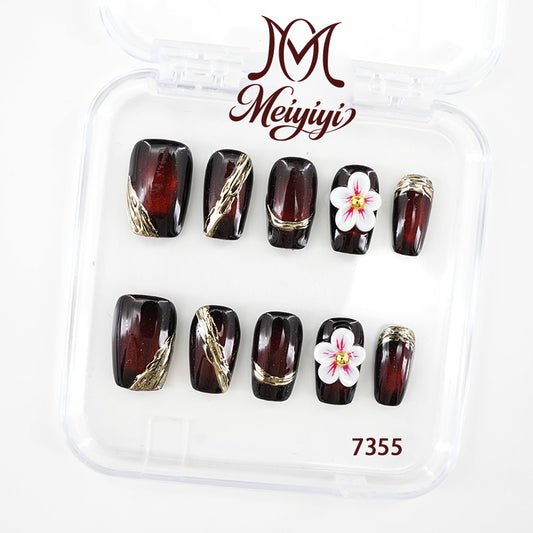 7355-MYY's designer original high-end design customized luxury hand-painted wearable nail art
