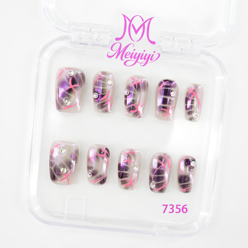 7356-MYY's designer original high-end design customized luxury hand-painted wearable nail art