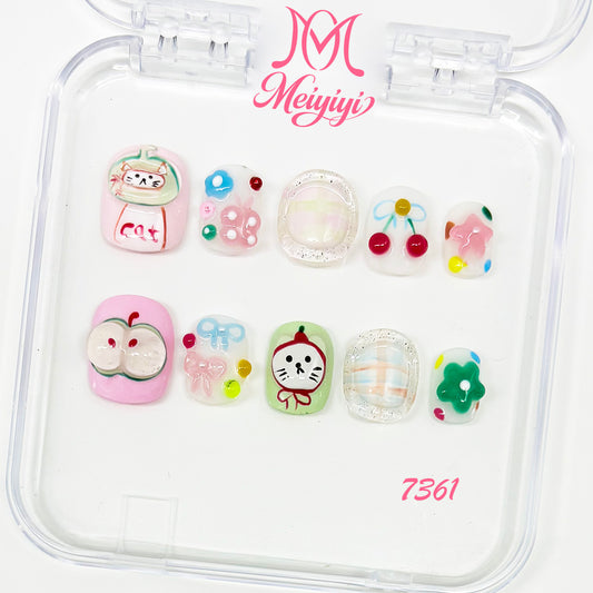 7361-MYY's designer original high-end design customized luxury hand-painted wearable nail art